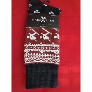 1 Pair Large Marc Ecko Cut & Sew Cotton Crew Socks 6-12 Skier